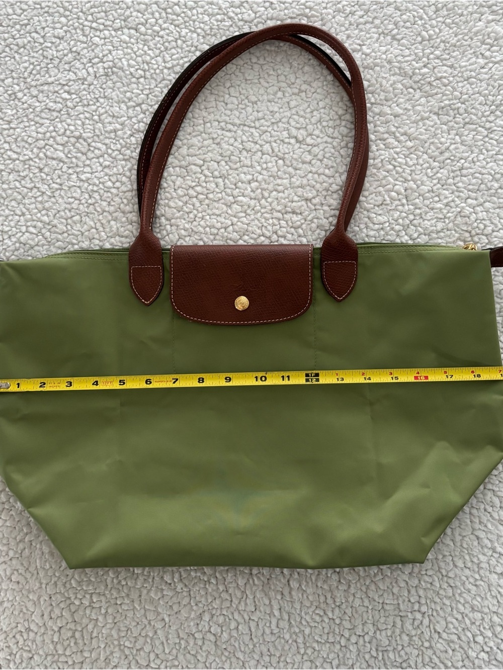 LONGCHAMP Tote Le Pliage Green. Large. See Photos For Detail. NWOT - Picture 9 of 15